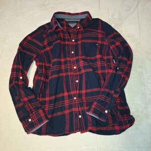 Classic Tommy Hilfiger Plaid Shirt, red + navy check Soft Woven Cotton